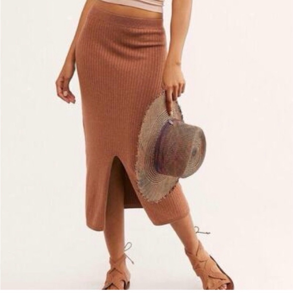 Skyline brown midi skirt